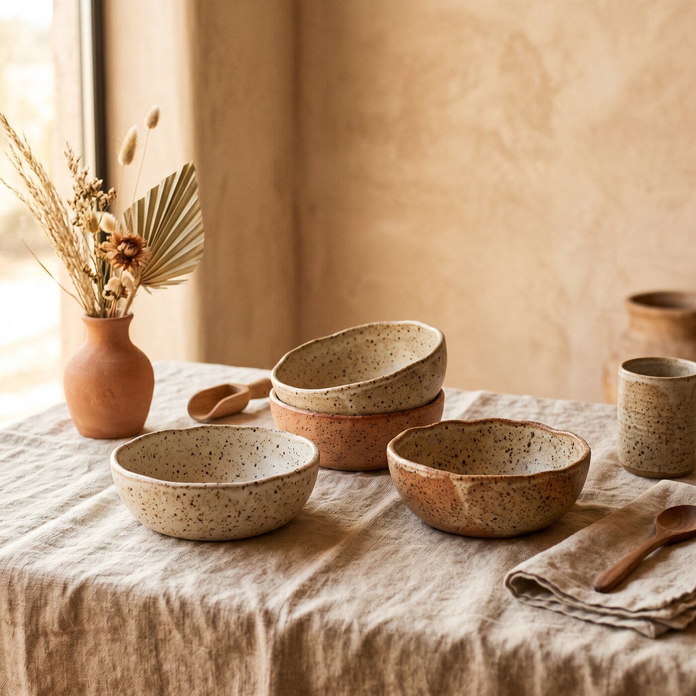 Pebble Stoneware Bowl Set of 4