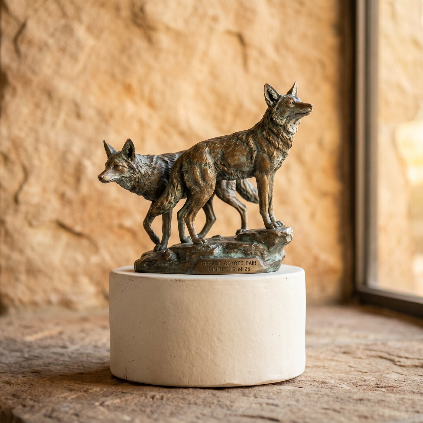 Bronze Desert Coyote Pair Limited 12 of 25