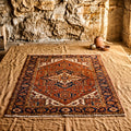 Hand-Knotted Persian Heriz Antique Rug 8x10