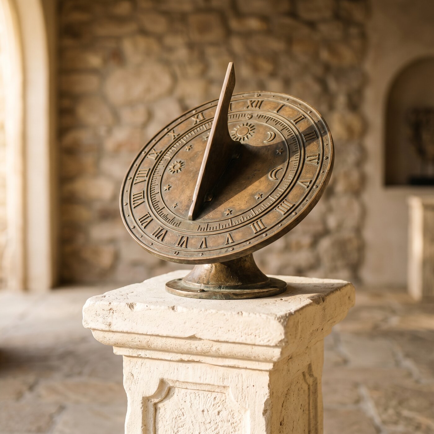Limited Bronze Sundial 36in Hand-Cast
