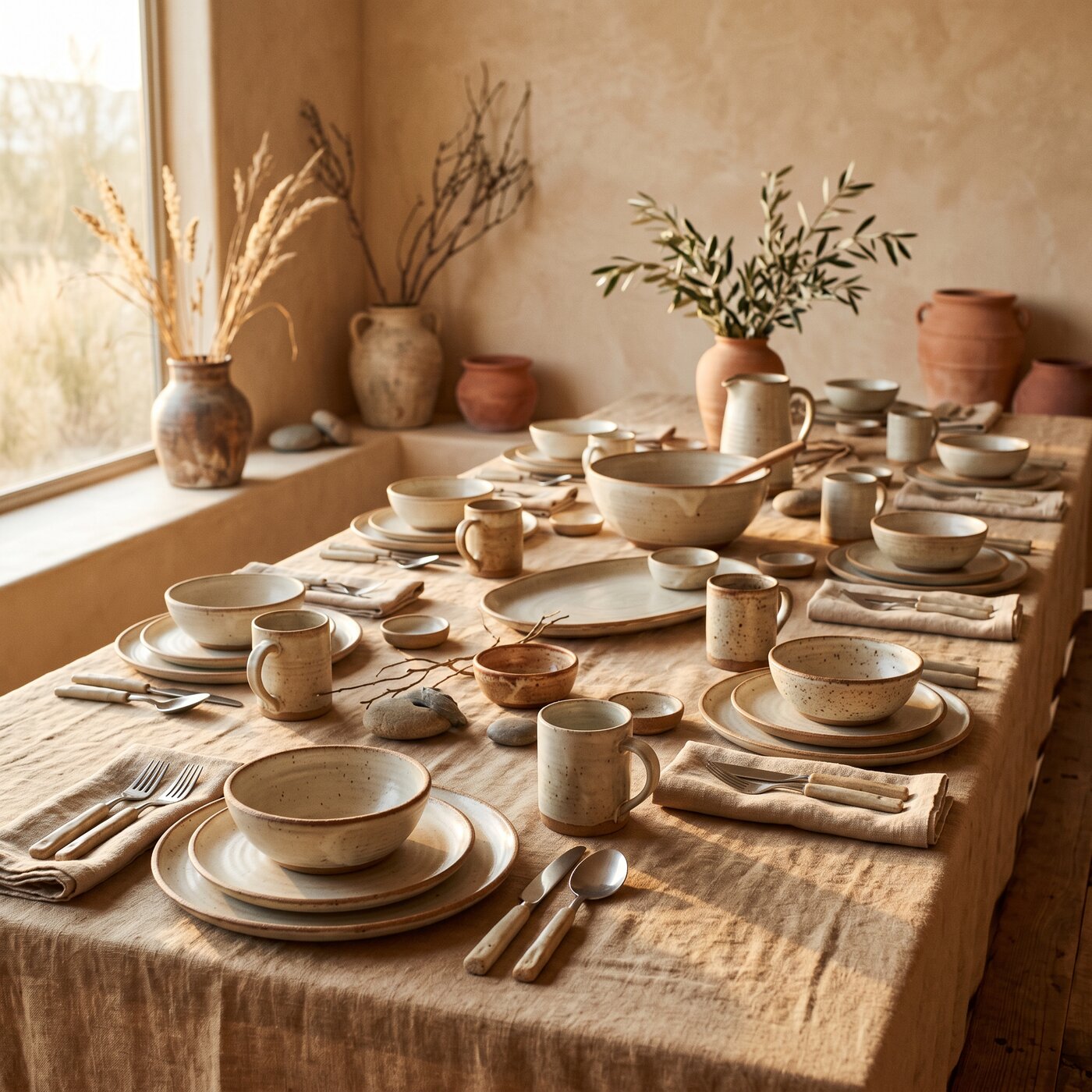 Hand-Thrown Stoneware Dinner Service for 12 Master